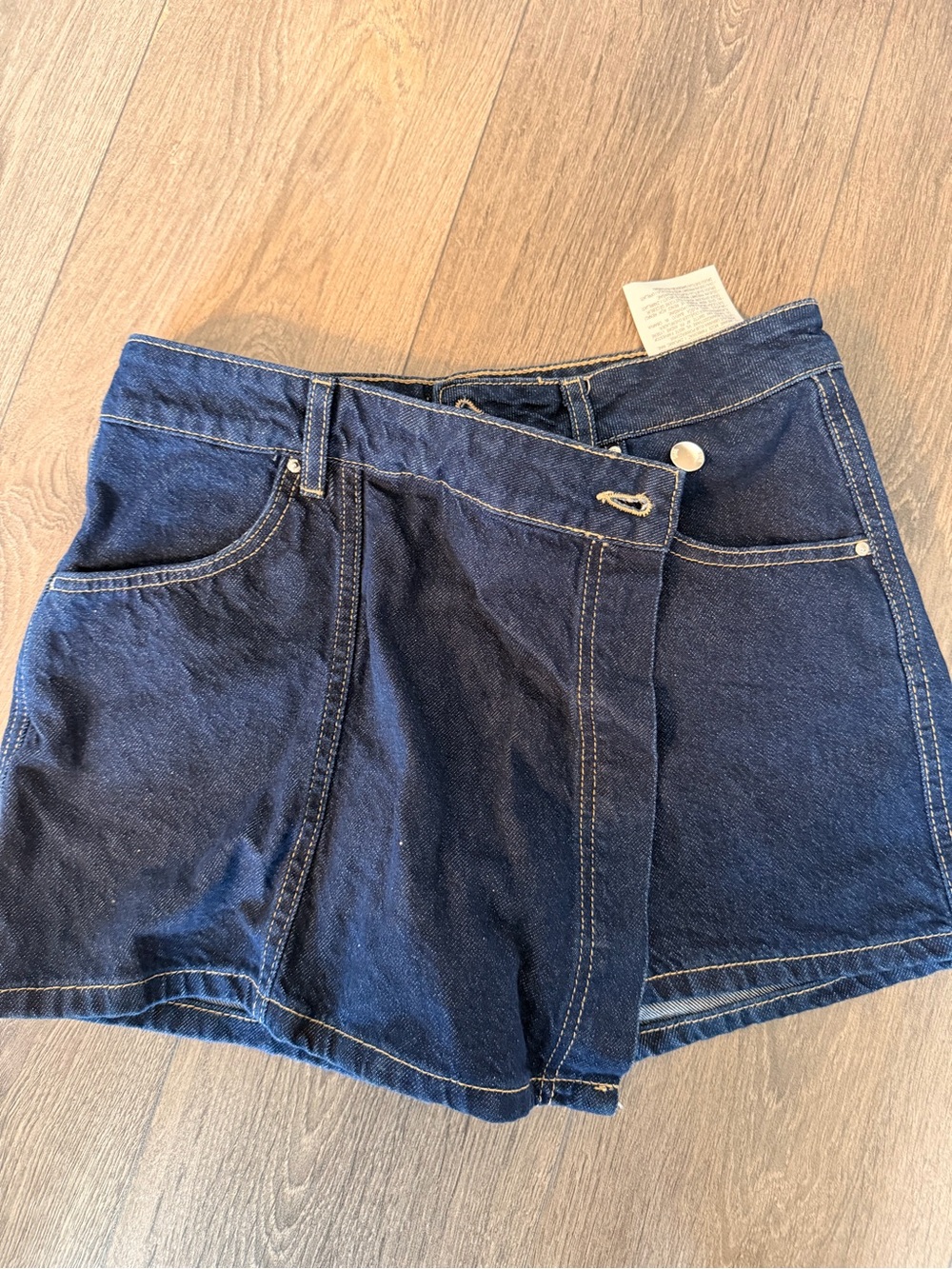 Zara Dark Blue Denim Skort Shorts